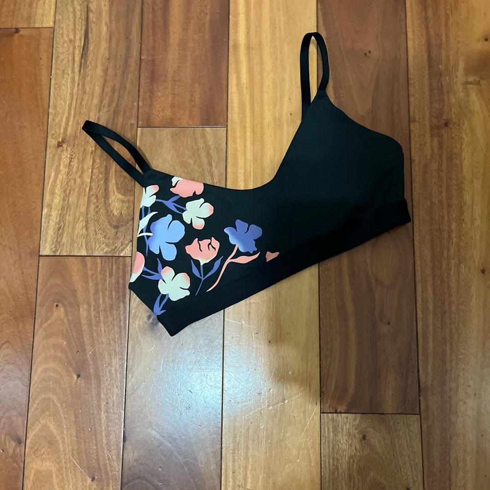 Adidas Black Floral Sports Bra Intimates